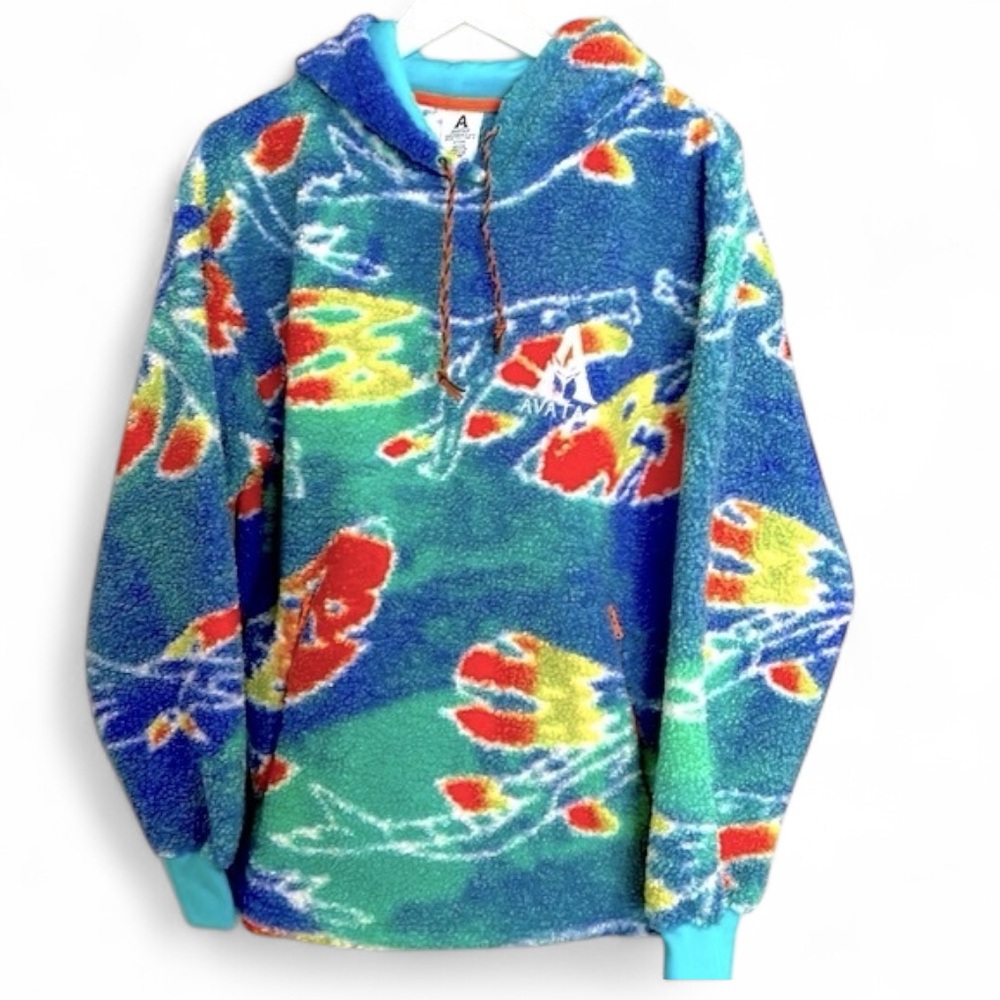 NEW Disney Adult Avatar Pandora Animal Kingdom Fleece Parks Hoodie LG Blue Green